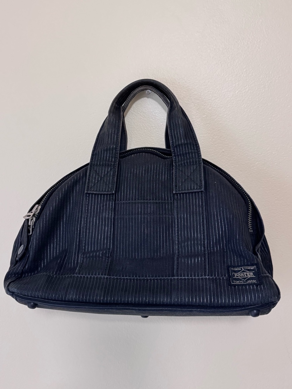 Vintage Porter Yoshida Smoky Grey Denim Boston Small Drawing Bag